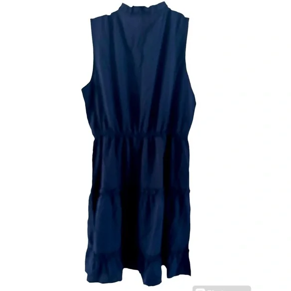 NWT Cupshe Tiered Ruffled Tie Neck Mini Dress Size L - Picture 4 of 6